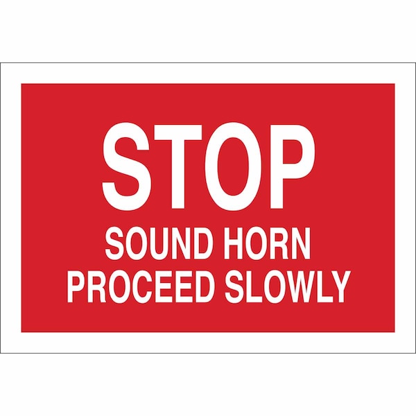 Brady Stop Sound Horn Proceed Slowly, 14" W x 10" H, Rectangle, Plastic, 122493 122493 - main