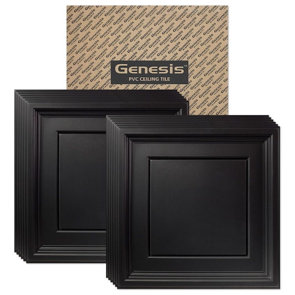 Genesis Icon Coffer Ceiling Tile, 24 in W x 24 in L, 12 PK
