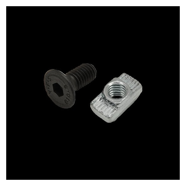 80/20 M6-1.00 Socket Head Cap Screw, Flat, Black Zinc Plated Steel, 14 mm Length 75-3585 - main
