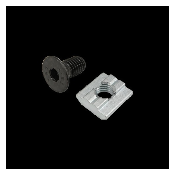 80/20 M8-1.25 Socket Head Cap Screw, Flat, Black Zinc Plated Steel, 16 mm Length 75-3629 - main