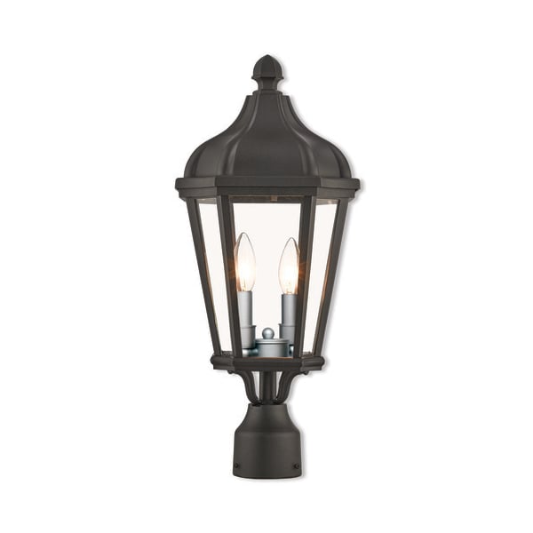 Livex Lighting Morgan 2 Light Textured Black Outdoor Post Top Lantern 76188-14 - main