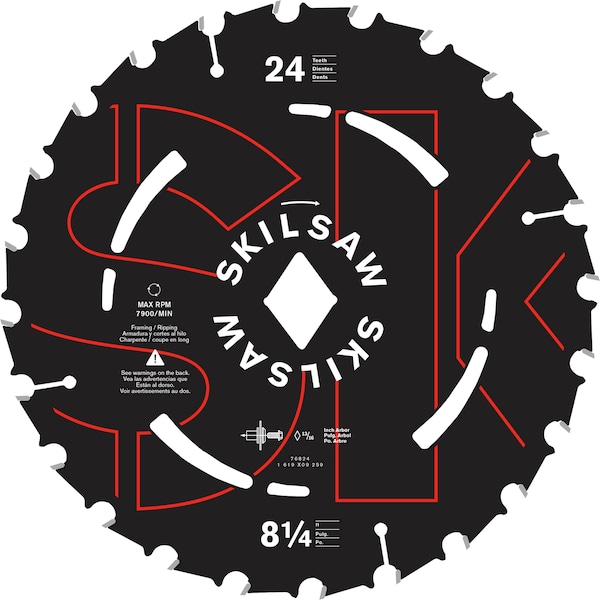 Skil Circular Saw Blade Skilsaw, 81/4"X24T 76824 Zoro