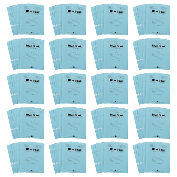 Roaring Spring Case of Exam Blue Books, 8.5" x 7", 6 Sheets/12 Pages