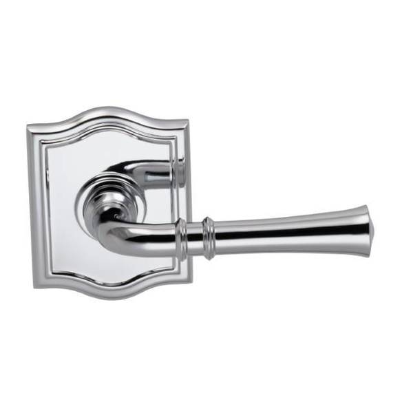 Omnia Lever Arched Rose Pass Lever 2-3/4" BS T Strike Bright Chrome 785 785AR/234T.PA26