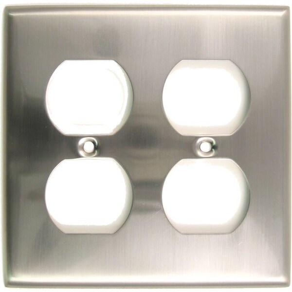 Rusticware Double Receptacle Switch Plate, Number of Gangs: 2 Satin Nickel Finish 786SN - main