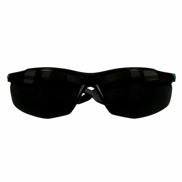 3M SecureFit(TM) 500, Safety Glasses, Anti-Fog, Gray Lens, Black/Green Frame, Frameless SF550AF-GRN - main