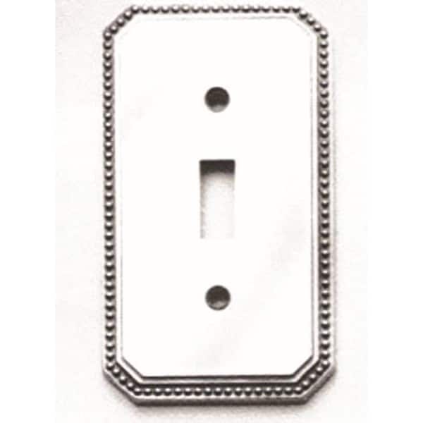 Omnia Single Beaded Switch Plate, Number of Gangs: 1 Solid Brass, Polished Chrome Plated Finish 8004/S.26 - main