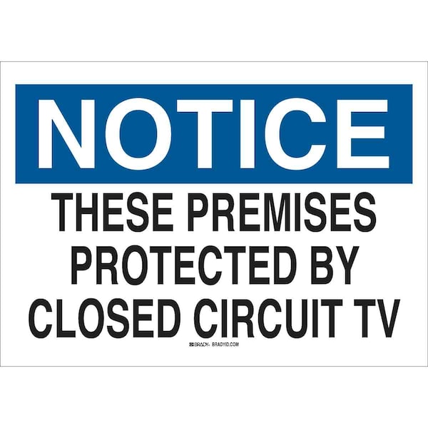 Brady Notice Security Sign, Polyester, Rectangle, English 84172 - main