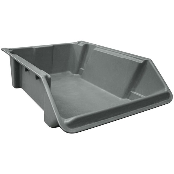 Mfg Tray Hang & Stack Storage Bin, Fiberglass reinforced thermoset composite, Gray, 16.25 in W, 24 in L 842308 GY - main