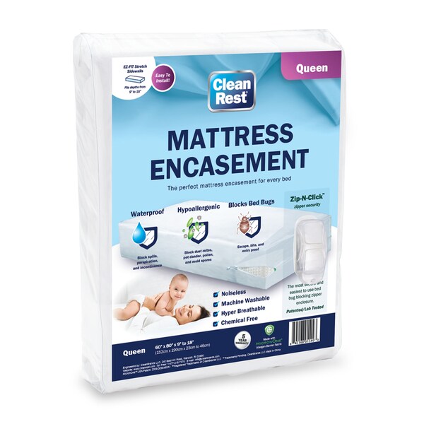 Cleanrest Mattress/Box Spring Protector, 60"W, White 845168015493 - main