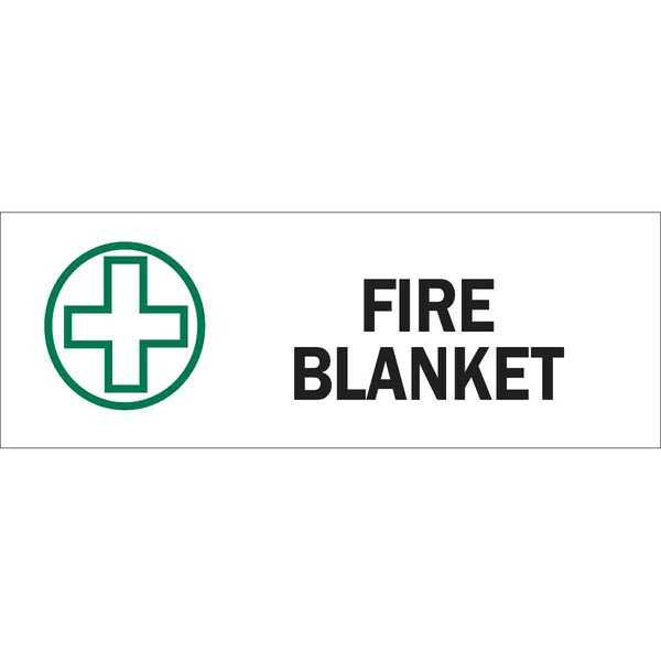 Brady Fire Blanket Sign, 3 1/2 in Height, 10 in Width, Polyester, Rectangle, English 85356 - main