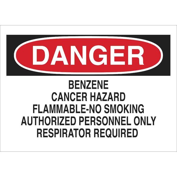 Brady Danger Sign, 7" H, 10" W, Rectangle, English, 43353 43353 - main