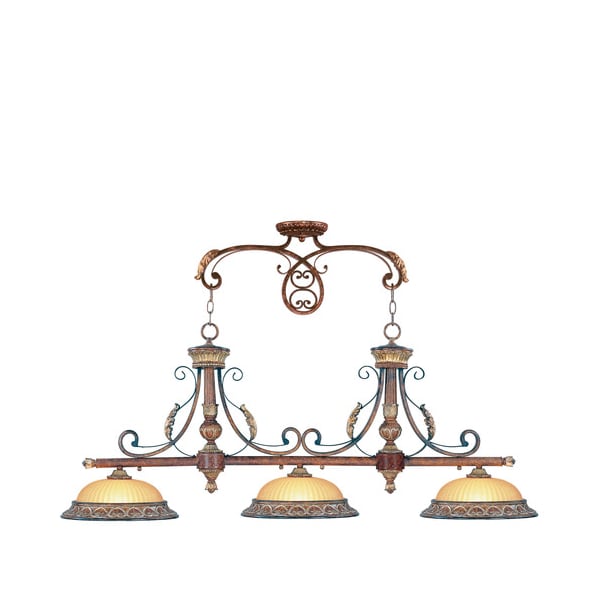 Livex Lighting Villa Verona 3 Light Verona Bronze with Aged Gold Leaf Accents Island 8584-63 - main
