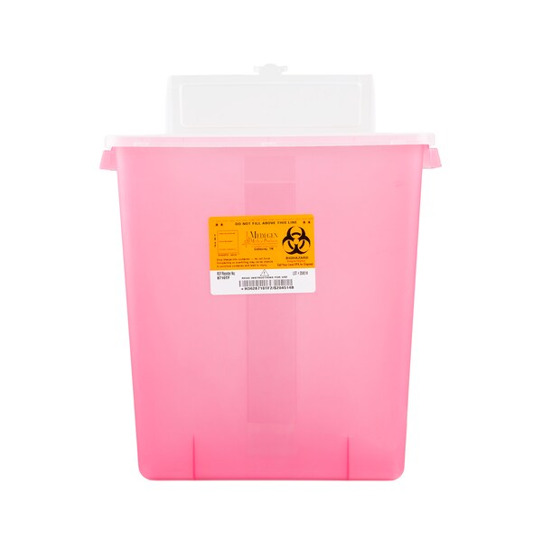 Medegen Medical Products Stckble Cntainr, 3 gal., Trnslcnt Red, PK12 8710TF - main