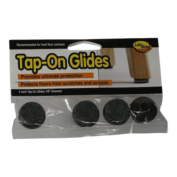 Master Mfg Tap On Chair Leg Glides, Felt Sild, PK24 88830CS Zoro