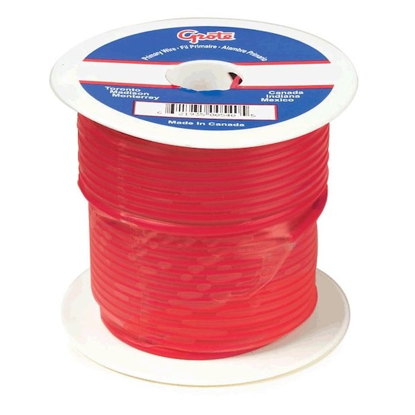 Grote Primary Wire, GPT, 16 AWG, Copper, Red, PVC Jacket, Stranded 88-8000 - main