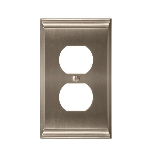 Amerock 1 Receptacle Wall Plates, Number of Gangs: 1 Zinc, Satin Nickel Finish BP36508G10 - main
