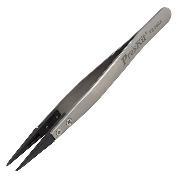 Aven 18034USA Precision Tweezers – ESD Safe, Stainless Steel Tips For Electronics & Crafting