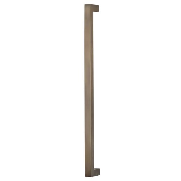 Omnia Center to Center Square Modern Appliance Door Pull Antique Brass 18" 9025P/457.5