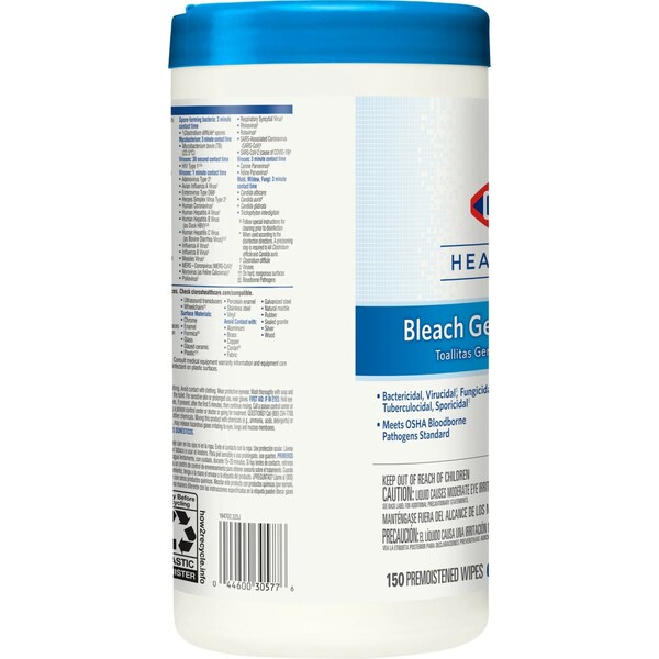 Clorox Germicidal Disinfecting Wipes, 6 x 5