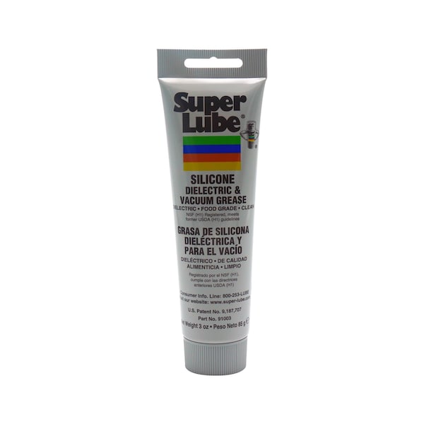 Super Lube Dielectric Grease, Silicone, H1 Food Grade, NGLI Grade 2, 3 oz tube, White 91003