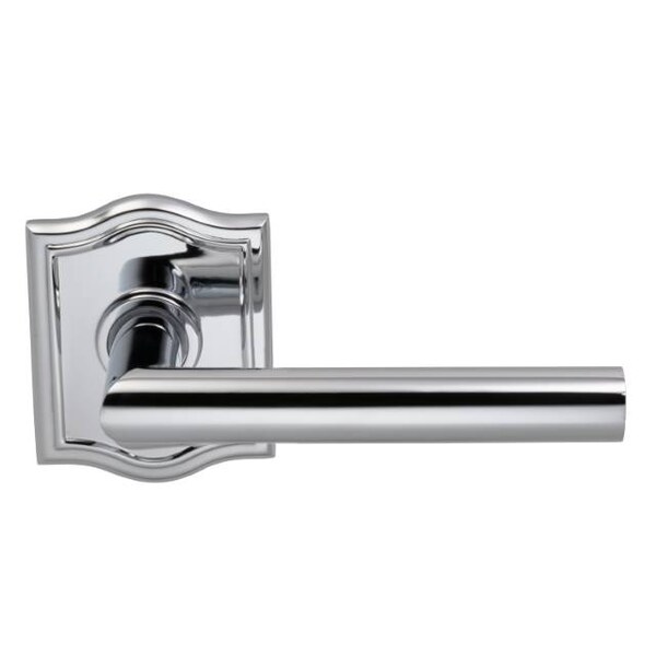 Omnia Lever Arched Rose Pass Lever 2-3/8" BS T Strike Bright Chrome 912 912AR/238T.PA26