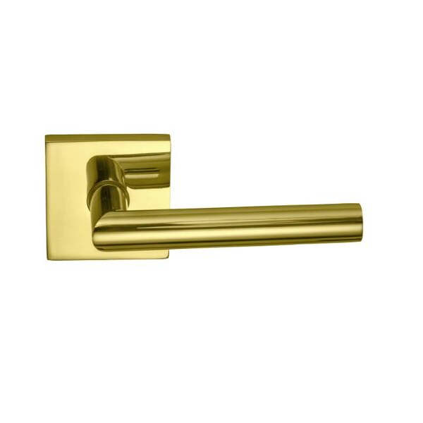Omnia Lever Square Rose Priv Lever 2-3/8" BS T Strike Bright Brass 912 912SQ/238T.PR3