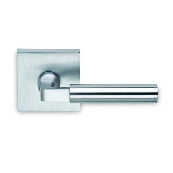 Omnia Lever Square Rose Pass 2-3/8" BS T 1-3/4" Doors Satin Chrome 914 914S/00B.PA3 - main