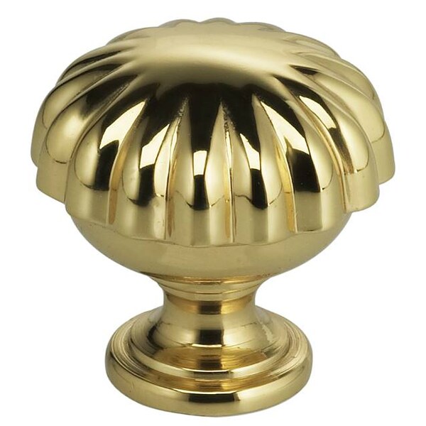Omnia Melon Cabinet Knob Bright Brass 1-3/16" 9168/30.3
