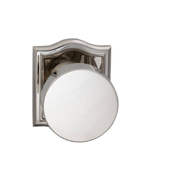 Omnia Arched Rose Pass Knob 2-3/4" BS Full Lip Strike Bright Nickel 935 935AR/234F.PA14
