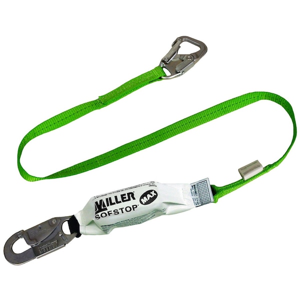 Honeywell Miller Web Lanyard, 6 ft. Length, Snap Hook, 1 Leg(s), 400 lbs. Weight Capacity 940B/6FTGN - main