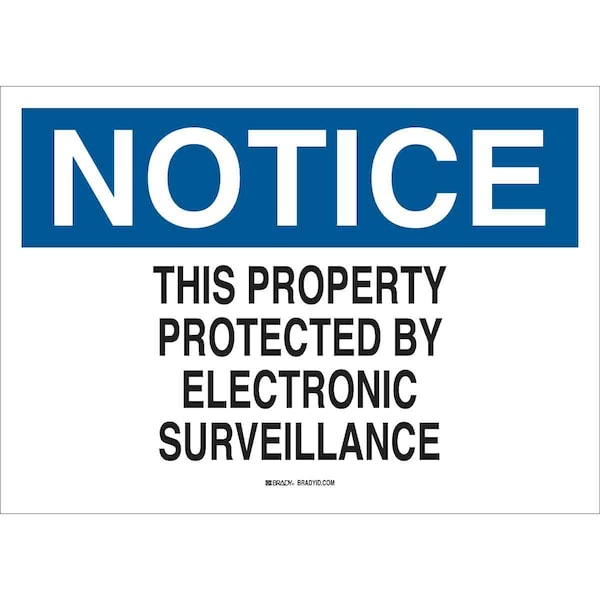 Brady Notice Security Sign, Aluminum, Rectangle, English 95315 - main