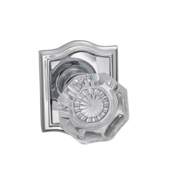 Omnia Arched Rose Passage Knob 2-3/8" Backset, T Strike Bright Chrome 955 955AR/238T.PA26 - main
