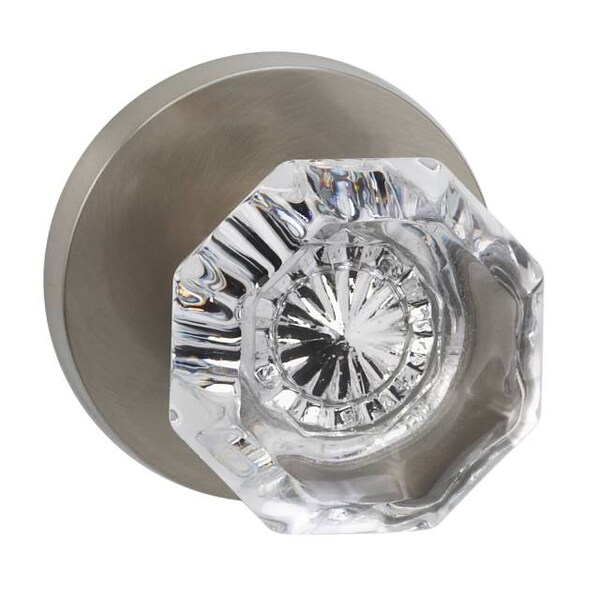 Omnia Modern Rose Passage Knob 2-3/4" Backset, T Strike Satin Nickel 955 955MD/234T.PA15 - main
