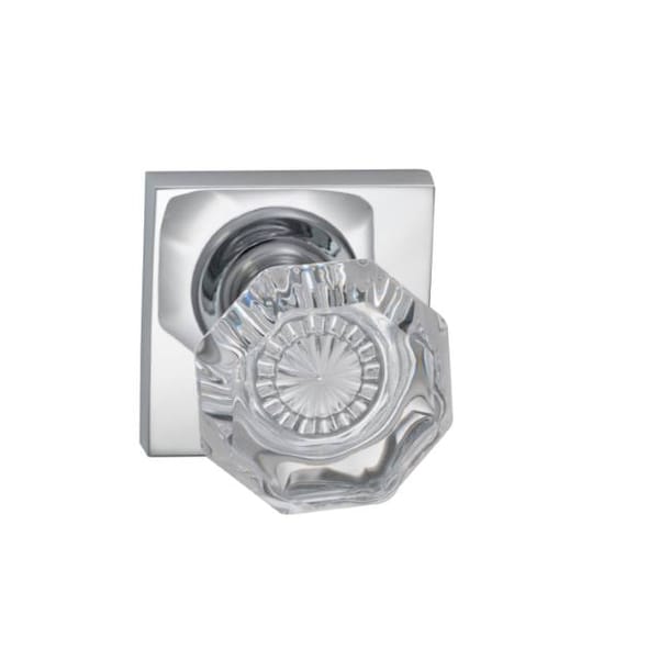 Omnia Square Rose Priv Knob 2-3/4" BS Full Lip Strike Bright Chrome 955 955SQ/234F.PR26 - main