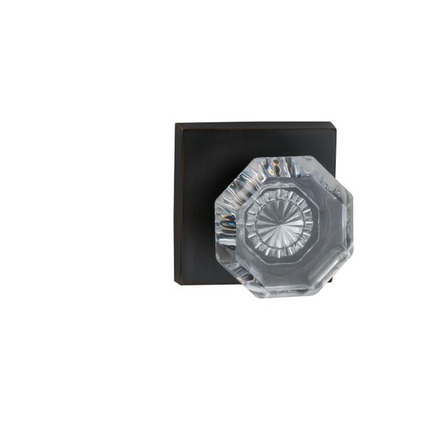 Omnia Square Rose Passage Knob 2-3/4" Backset, T Strike Tuscan Bronze 955 955SQ/234T.PATB - main