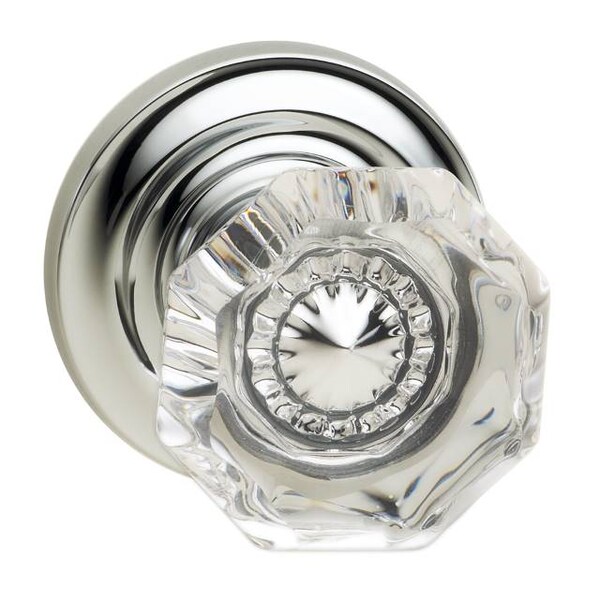 Omnia Traditional Rose Pass Knob 2-3/4" BS Full Lip Strike Bright Chrome 955 955TD/234F.PA26 - main