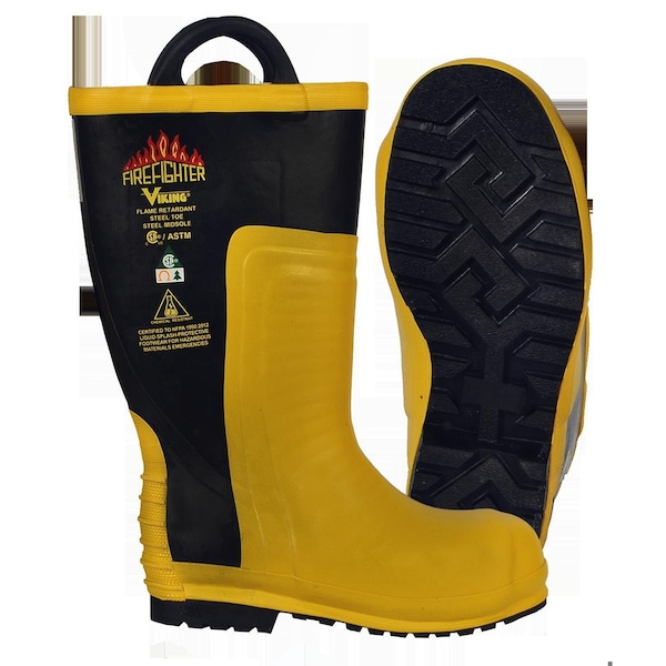 Viking Fire and Rescue Boot, Structural, Rubber Outsole, Rubber Upper, 16 in Height, Steel Toe, 7 M VW91-7 - main