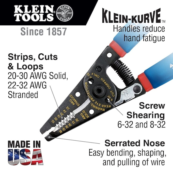 Klein Tools 7 1/8 in Curved Wire Stripper 11057 | Zoro