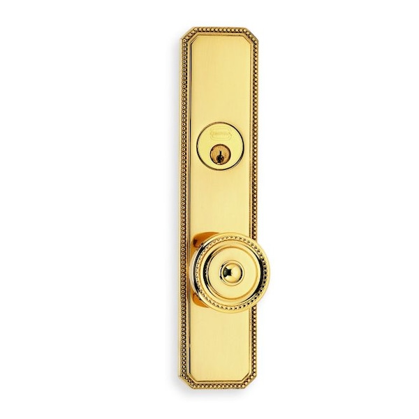 Omnia LH 430 Knob 25000 Plate Storeroom 212BS Mort Bright Brass 25430EW0025L1 - main