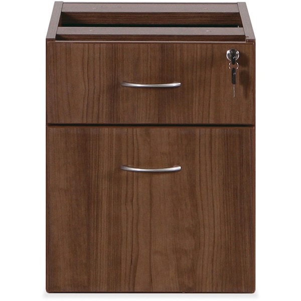 Lorell Pedestal Desk Hanging Pedestal, 15.5" D X 18.9" H, 15.5" W X PVC (Edge), Steel (Slide), Walnut LLR69987 - main