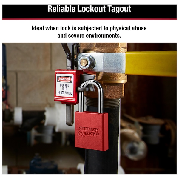 Cadenas De Sécurité AMERICAN LOCK A1107RED - Manille 3 Aluminium Anodisé Rouge - Neuf