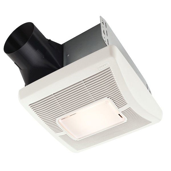 Broan Ceiling Bathroom Fan, 70 cfm cfm, 4 in Duct Dia., 120V AC, Yes A70L
