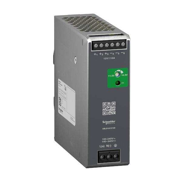 Schneider Electric Power Supply, 100 to 240V AC, 12 V DC, 120W, 10A, DIN Rail ABLS1A12100 - main