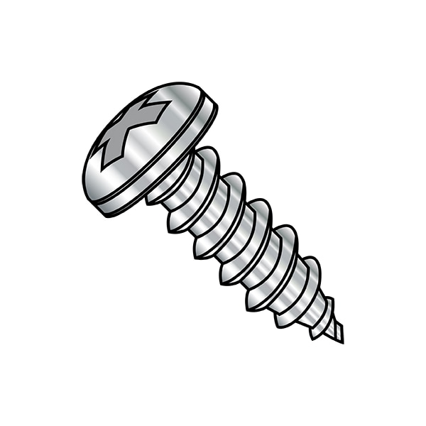Zoro Select Masonry Screw, #8-18 Dia., Pan, 3/4 in L, 18-8 Stainless Steel 4000 PK 0812ABPP188 - main