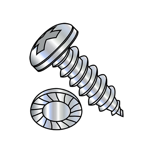 Zoro Select Concrete Screw, #8-18 Dia., Pan, 1 in L, Steel Zinc Plated, 5000 PK 0816ABPPS - main