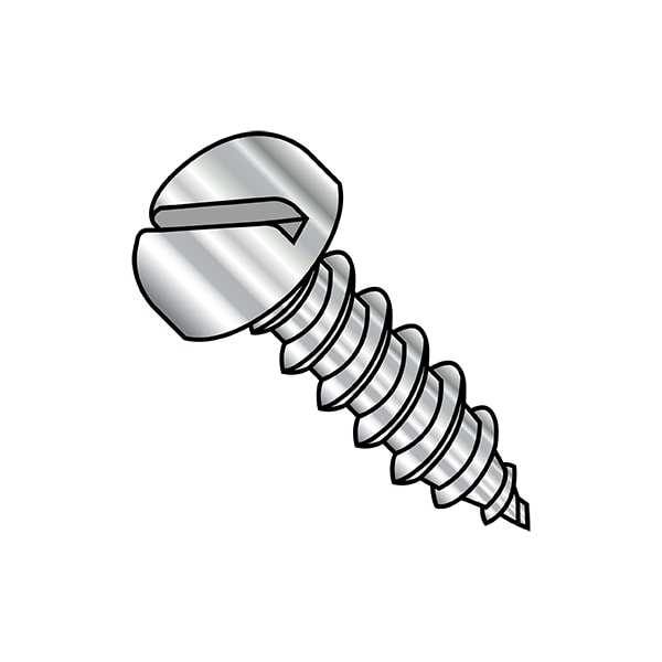 Zoro Select Sheet Metal Screw, #6-20 x 7/16 in, Plain 18-8 Stainless Steel Pan Head Slotted Drive, 5000 PK 0607ABSP188 - main