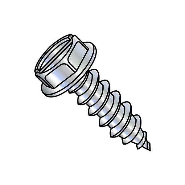 Zoro Select Thread Cutting Screw, #8-18 x 1-3/4 in, Zinc Plated