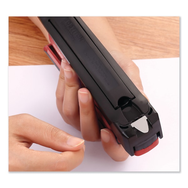 Bostitch InPower One-Finger 3-in-1 Desktop Stapler, Antimicrobial Protection, 20-Sheet Capacity, Red/Black ACI1124 - main
