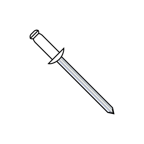 Zoro Select Blind Rivet, Dome Head, 1/8 in Dia., 0.275 in L, Aluminum Body, 10000 PK ADS42W - main